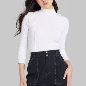 White turtle neck top